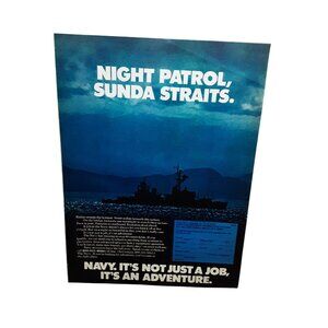 1977 U.S. Navy Night Patrol Sunda Straits Military Recruiting Print Ad